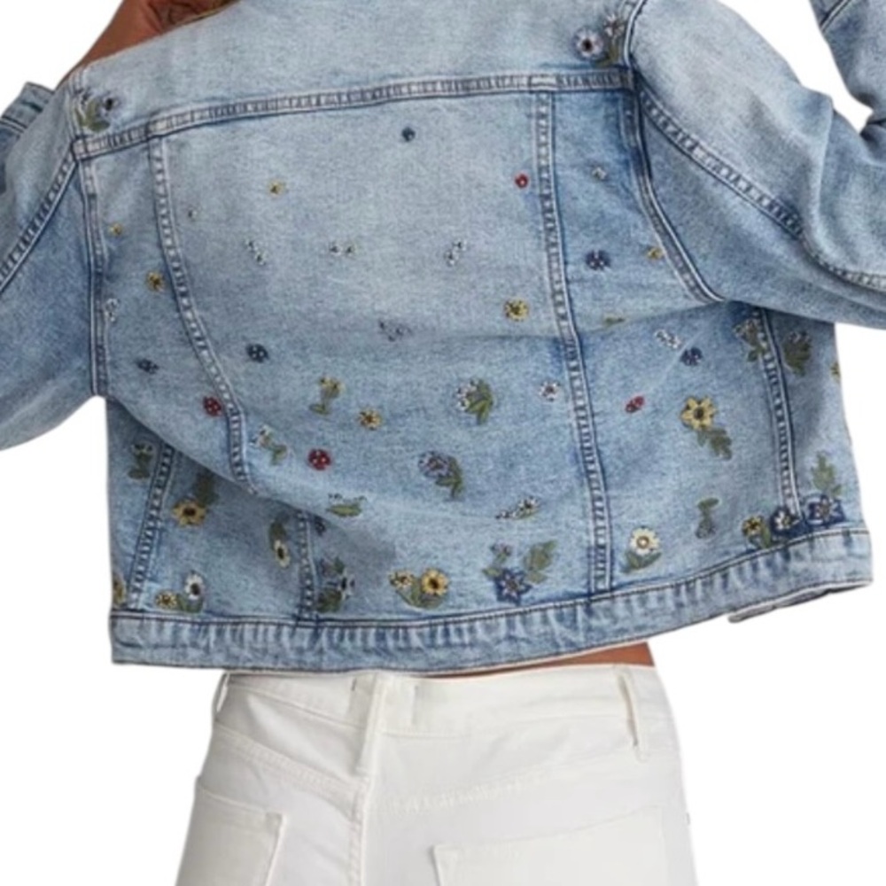 Driftwood Women's Tweedle‎ Dee Floral Medium Wash Jean Jacket- Medium - Picture 7 of 10